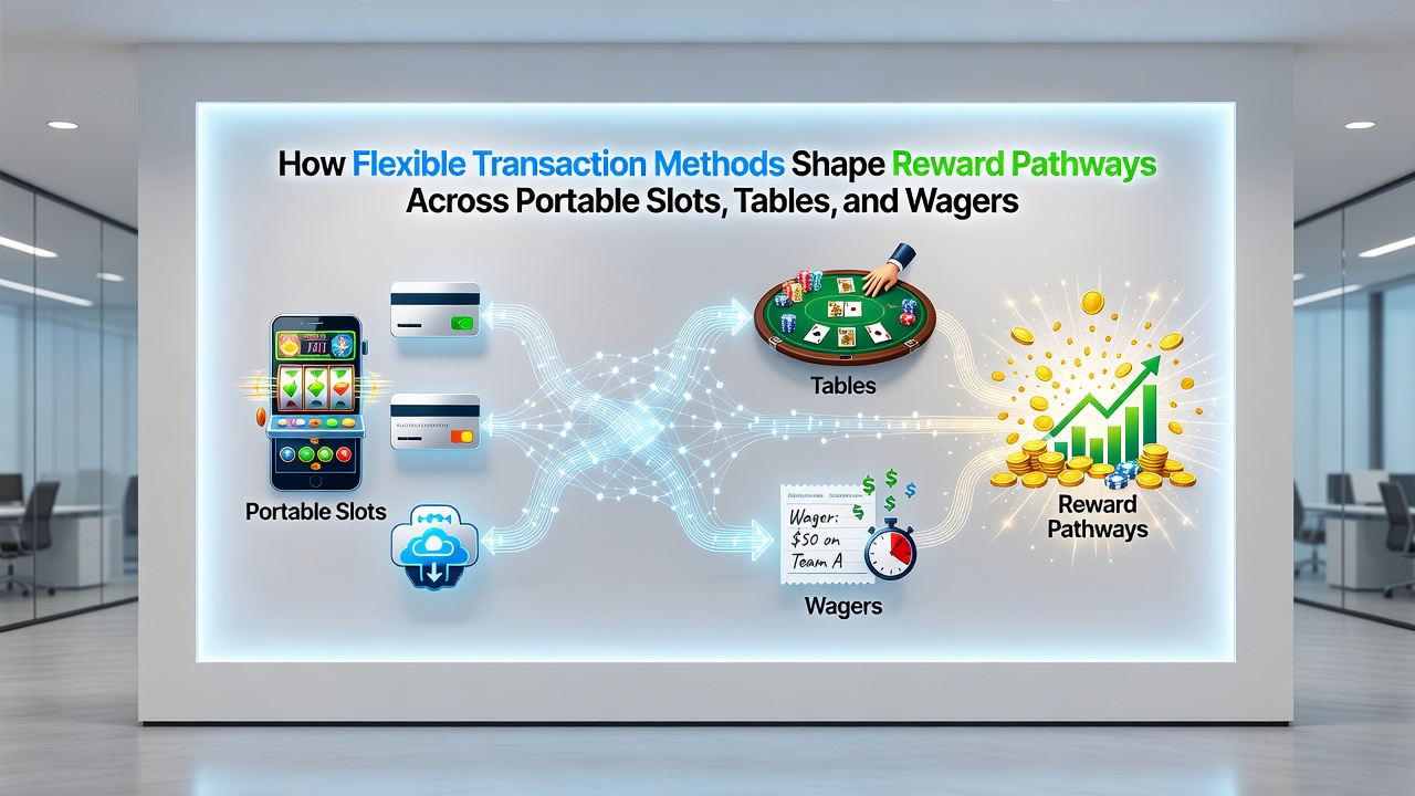 Diagram showing reward pathways linking payments to slots, tables, and wagers on mobile devices