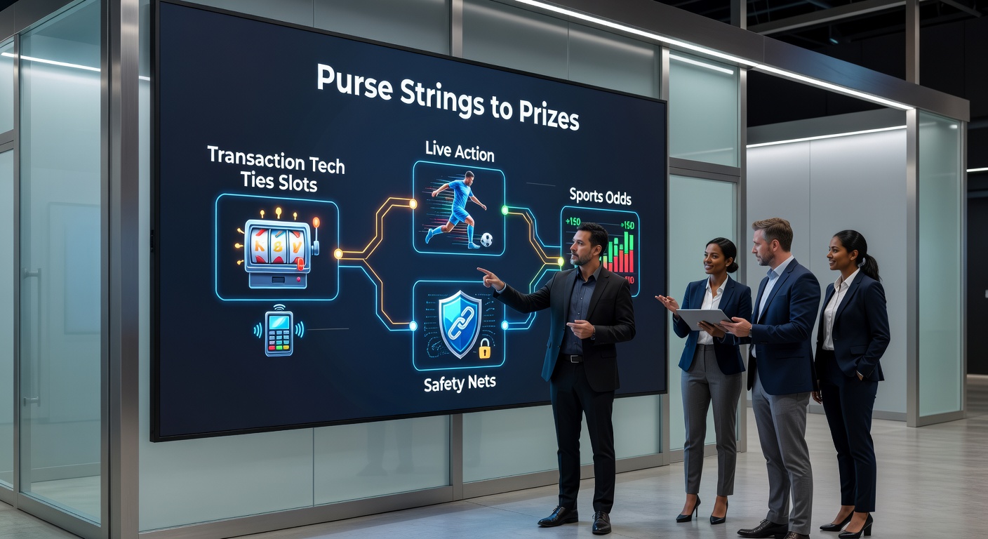 Infographic illustrating interconnected transaction flows from payments to games and protective features in online gambling platforms